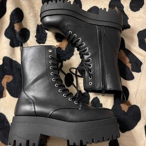 H&M Chunky Platform Combat Boots Size 8
